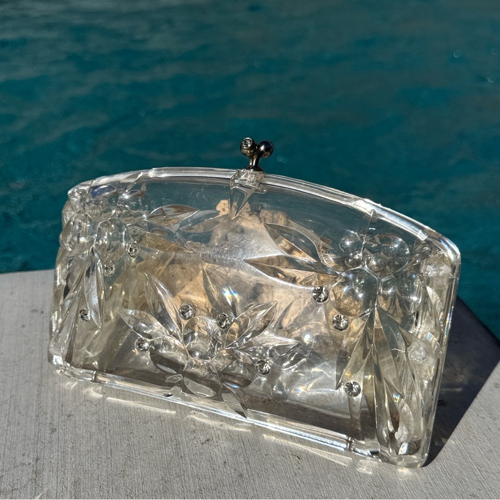 Vintage Clear Lucite Purse/Clutch Handbag - Picture 2 of 16